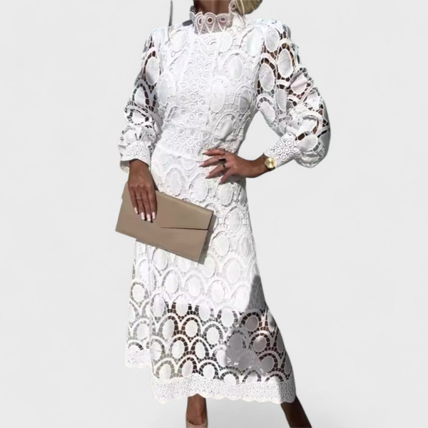 ÉLIZA | Błyszcząca Koronkowa Sukienka Damska 