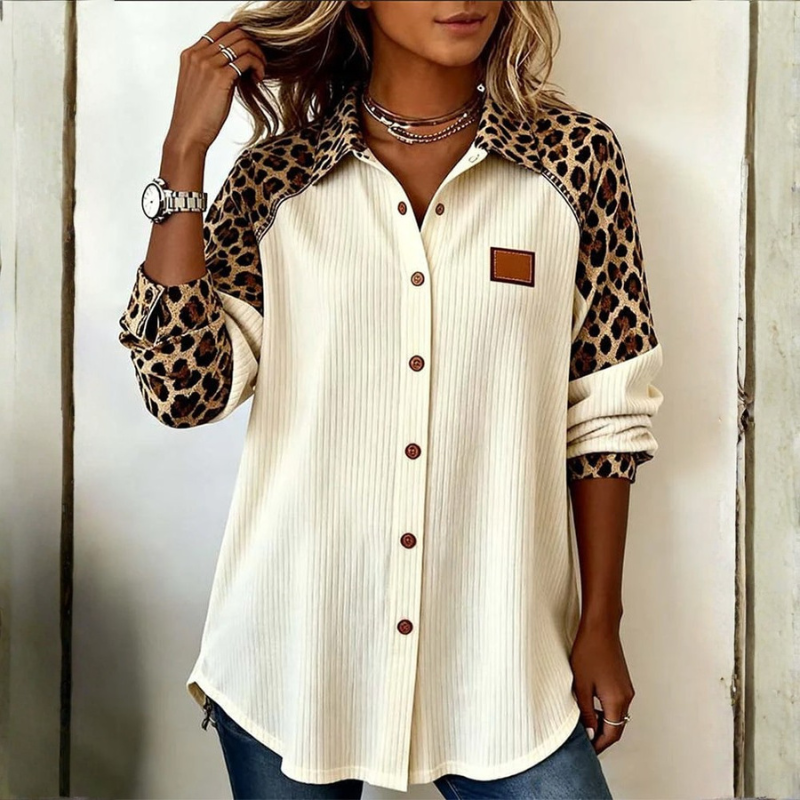 LEONIZA | Wyrazista Koszula Panterkowa