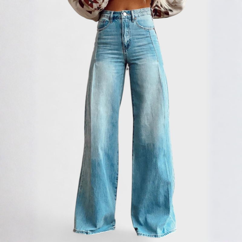 Tavessa Avery – Calças Perna Larga Casual Elegante 