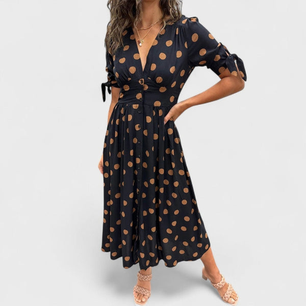 MONIKA | Elegancka Sukienka w Groszki