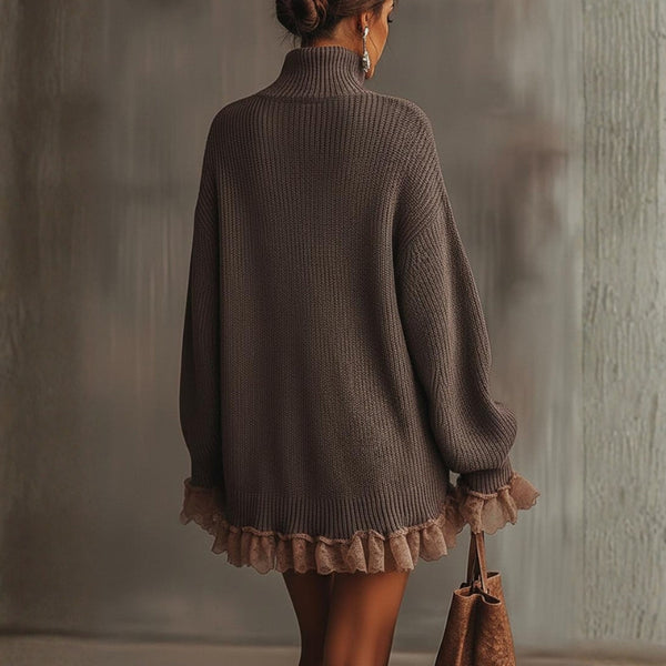 NINA | Dzianinowa sukienka z falbanami