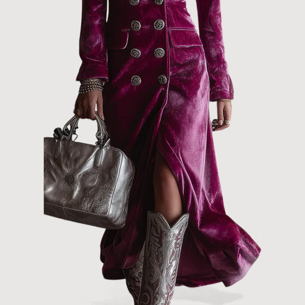 ELVIA | Sukienka Maxi w Stylu Blazer