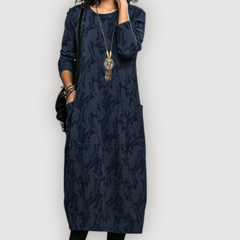 MARENNA | Luźna Sukienka z Kieszeniami