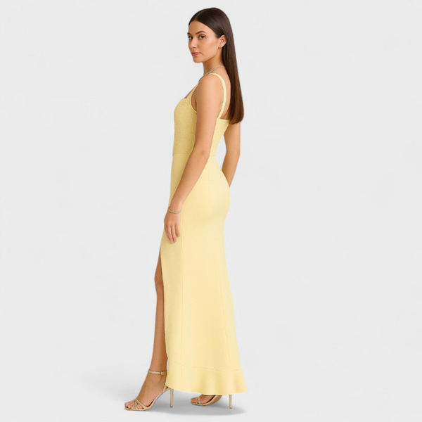 BELLA | Satynowa Sukienka Gorsetowa z Falbaną