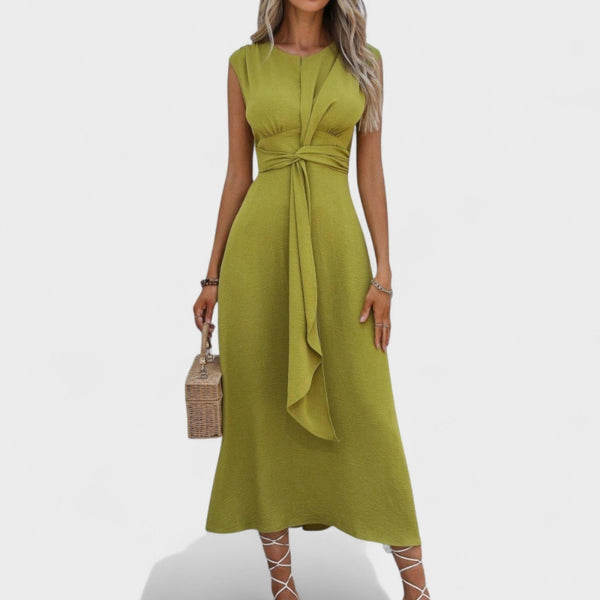 EMILIA | Maxi Sukienka z Okrągłym Dekoltem w Czerni