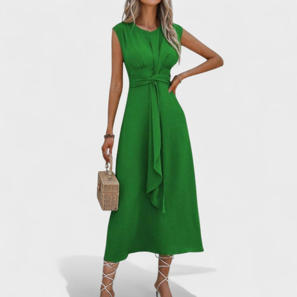 EMILIA | Maxi Sukienka z Okrągłym Dekoltem w Czerni