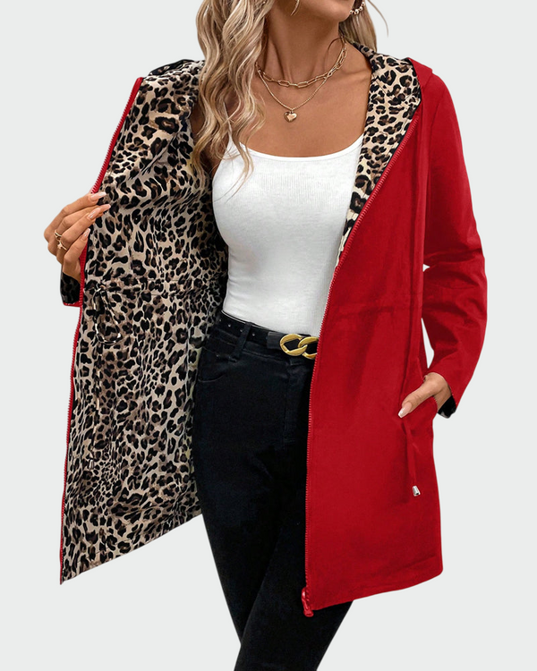Tavessa Elena – Casaco Reversível Estampado Leopardo