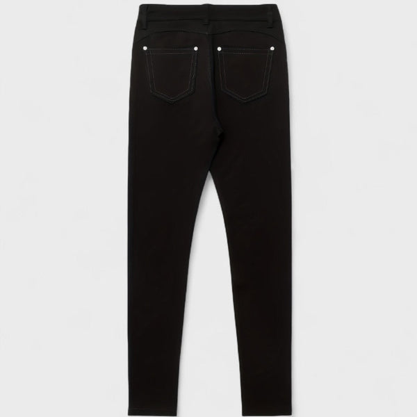 FLORIALE | Czarne Jeansy z Wysokim Stanem